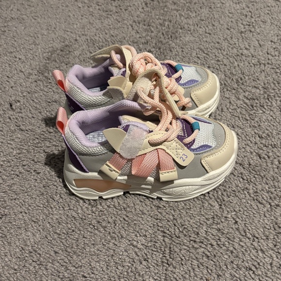 Kids Multi-Color Athletic Sneakers - Pastel Pink & Purple - Picture 3 of 4
